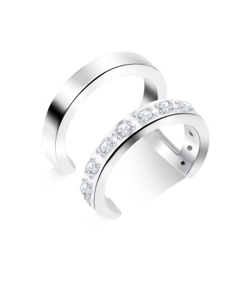 Double Curve with Crystal Ear Cuff EC-1139